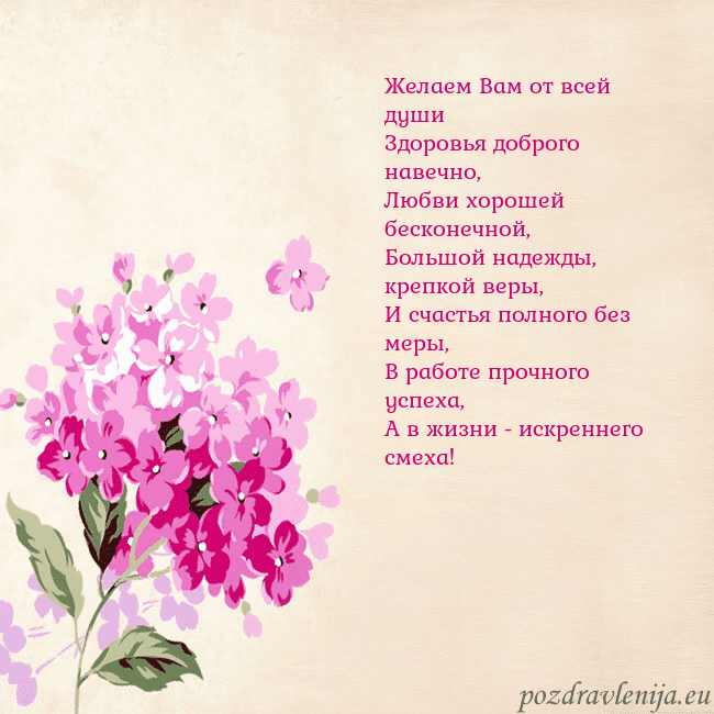 Открытка с гортензией